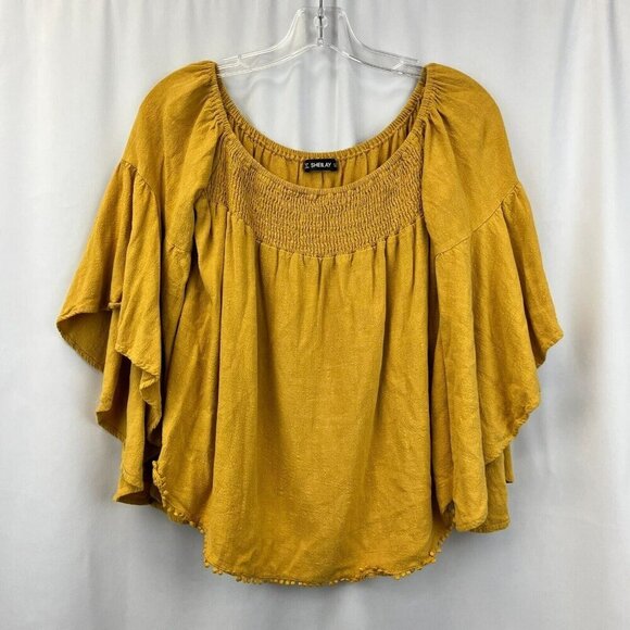 Sheilay Womens Mustard Comfort Round Neck Pullover Blouse Top Size Medium - Picture 1 of 7